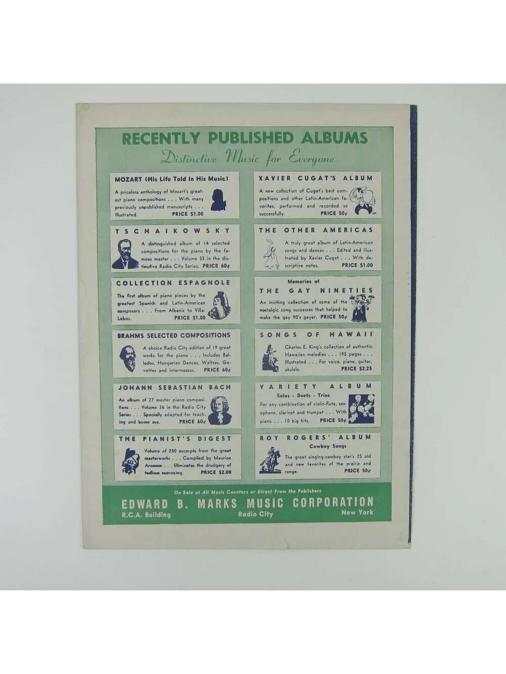 Sheet Music Paper Doll Frank Sinatra Johnny Black Vintage 1943